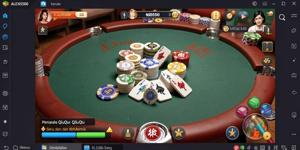 Screenshot ALEXIS500 menampilkan aksi seru permainan QiuQiu.