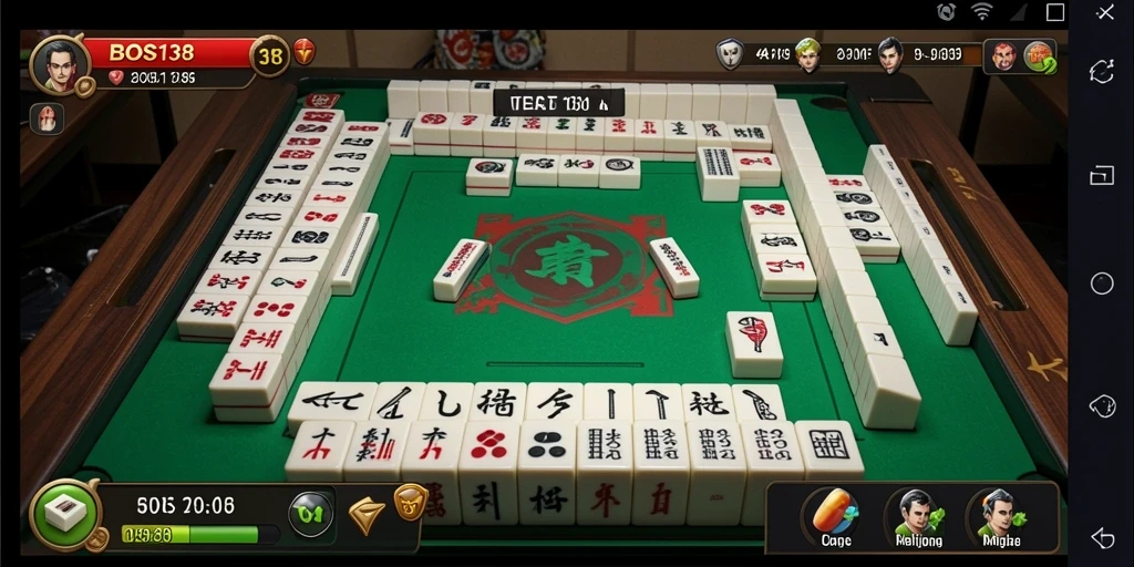 Tampilan gameplay Mahjong yang menarik dan menantang di BOS138.