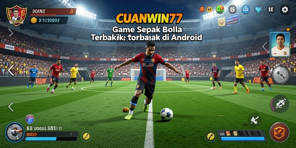 Tampilan gameplay mendebarkan dari CUANWIN77 dengan aksi sepak bola intens.