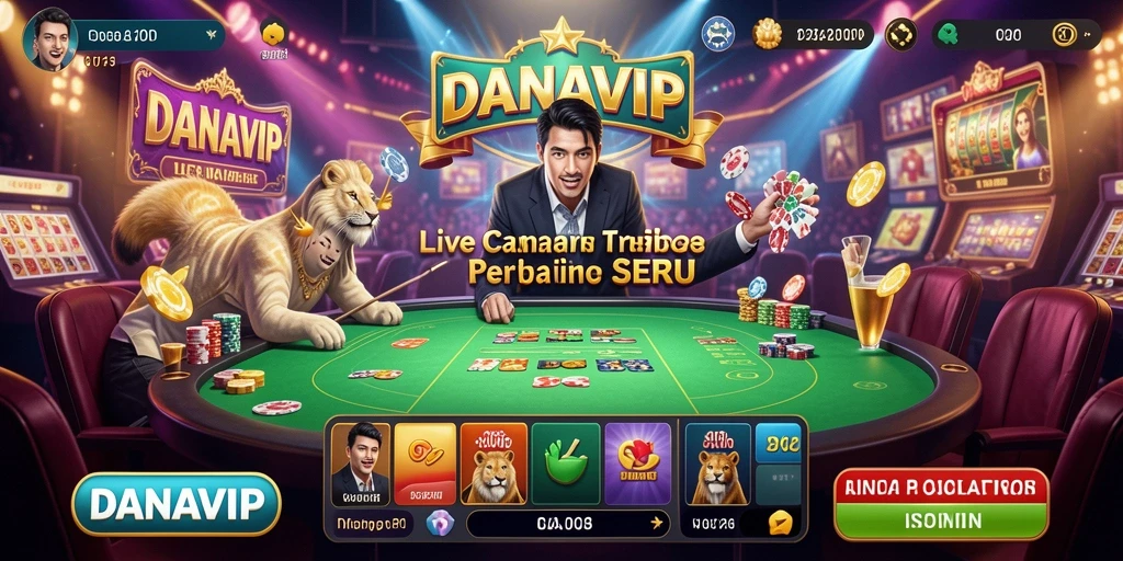 Tampilan gameplay Live Casino yang seru dan interaktif di DANAVIP.
