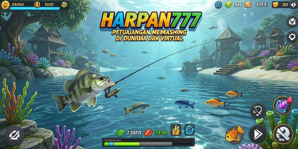 Tampilan gameplay <strong>HARAPAN777</strong> yang menawan dengan suasana memancing yang menyenangkan.