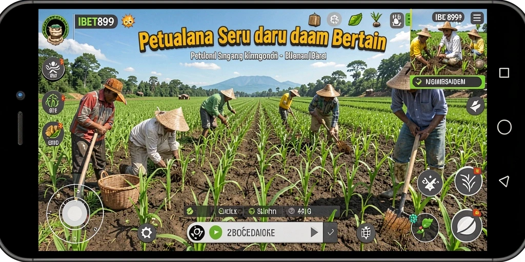 Tampilan gameplay seru di IBET899 saat bertani.