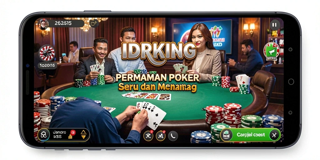 Tampilan gameplay menarik IDRKING dengan aksi poker yang mendebarkan.