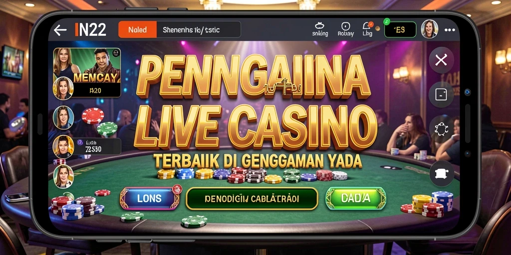 Tampilan gameplay langsung dengan dealer profesional di IN22.