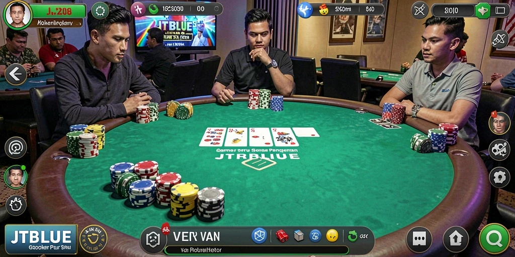 Tampilan menarik dari gameplay Poker yang mendebarkan.
