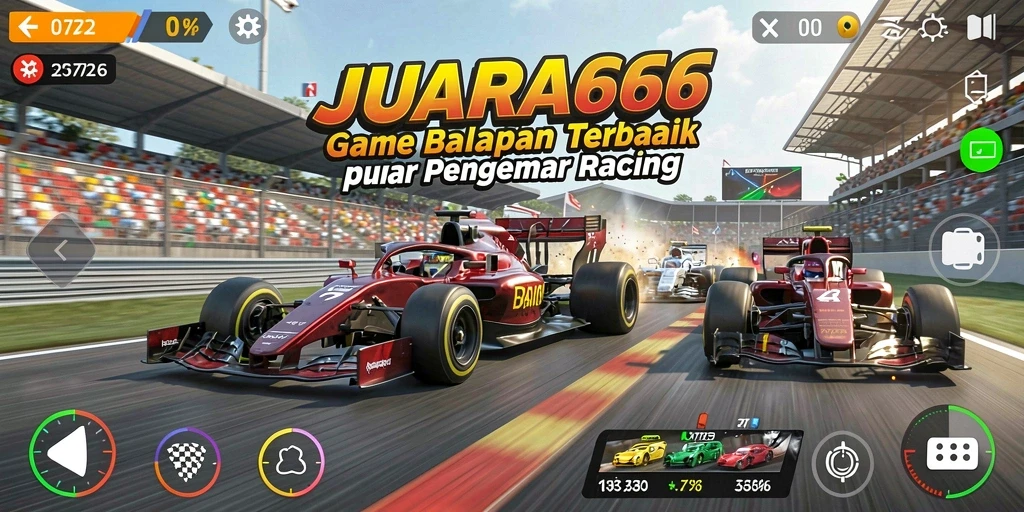 Screenshot menunjukkan serunya gameplay balapan JUARA666 dengan grafik menawan.