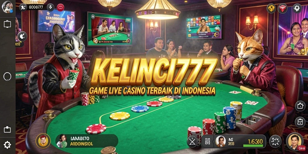 Tampilan antarmuka KELINCI777 menampilkan dealer langsung dalam sesi permainan.