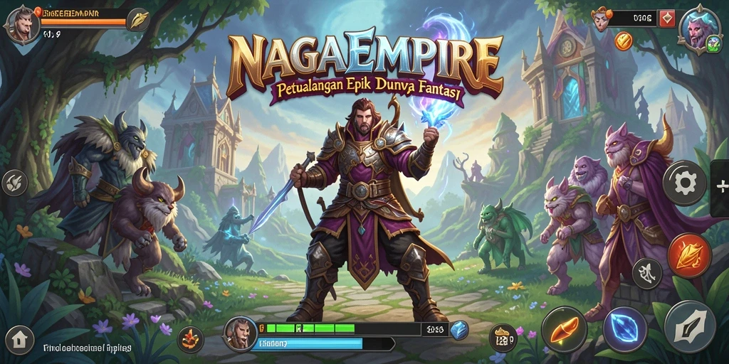 Gameplay seru NAGAEMPIRE dalam dunia fantasi yang memukau.