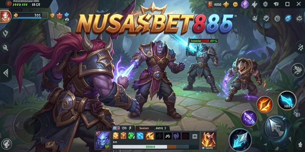 Tangkapan layar gameplay NUSABET88 menampilkan pertarungan epik dan karakter yang dinamis.