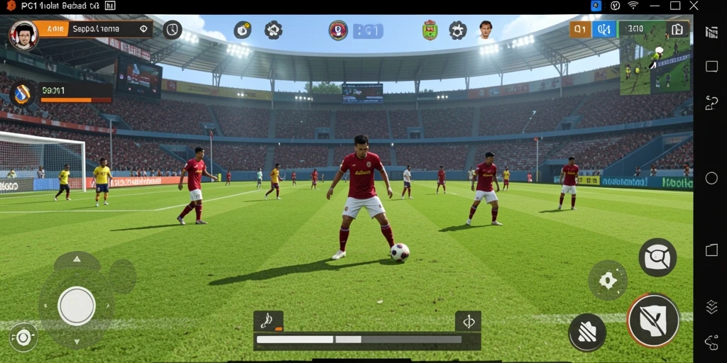 Tampilan gameplay menarik dari PG11 dengan aksi sepak bola nyata.