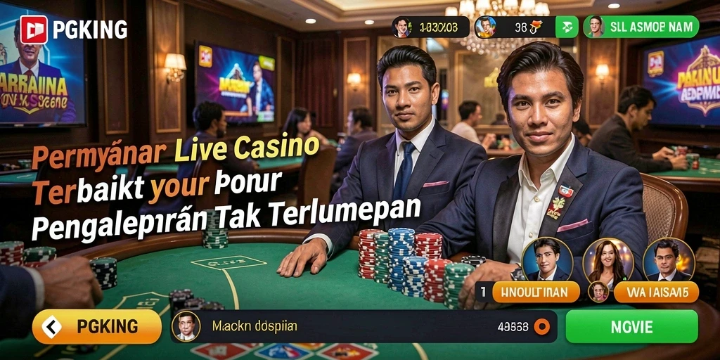 Screenshot PGKING menampilkan dealer langsung dan meja permainan yang mengasyikkan.