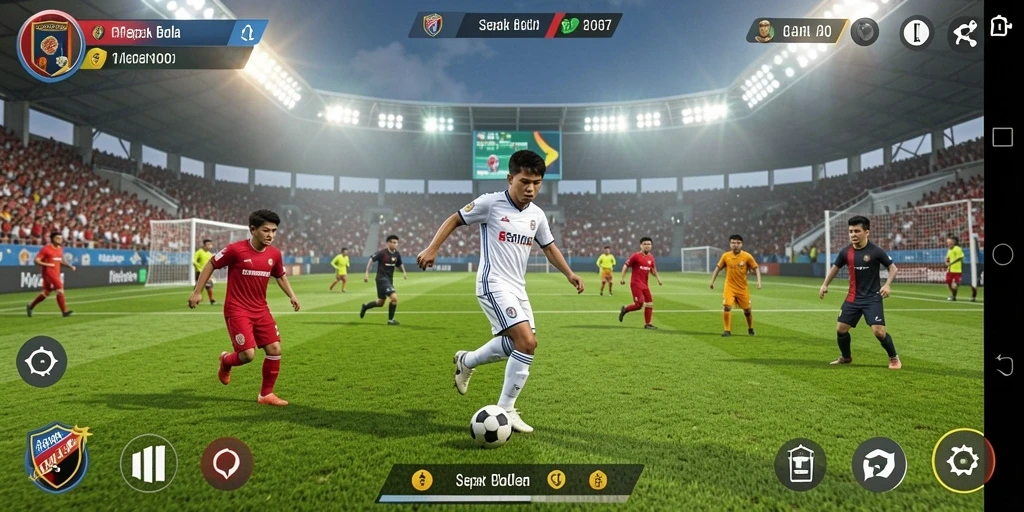 Gameplay PRG007 yang seru dan kompetitif di lapangan sepak bola.