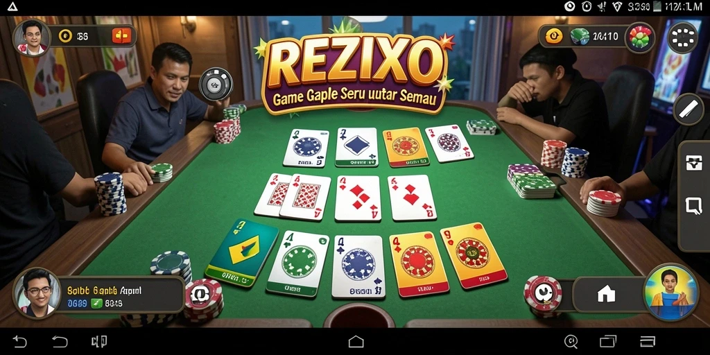 Tampilan gameplay Gaple yang menegangkan dan seru di REZIXO.