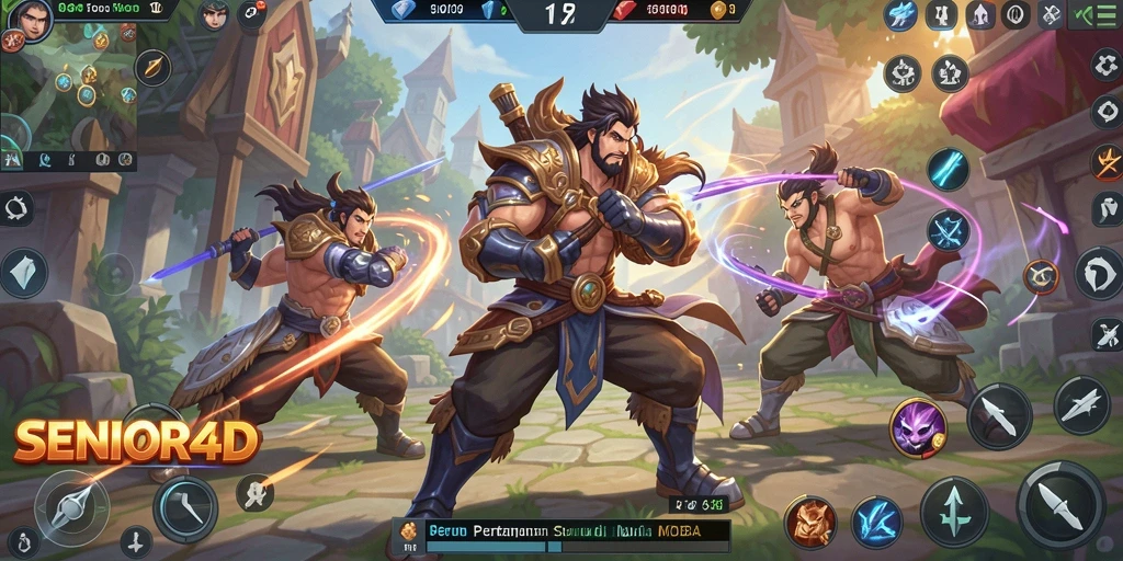 Tangkapan layar utama dari gameplay SENIOR4D yang intens dan seru.