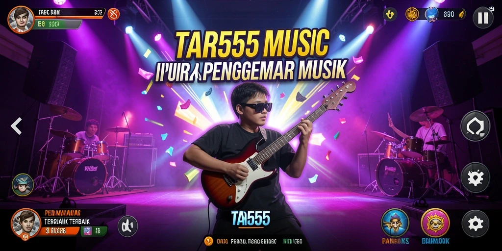Tampilan gameplay TAR555 menampilkan interaksi musik yang seru.