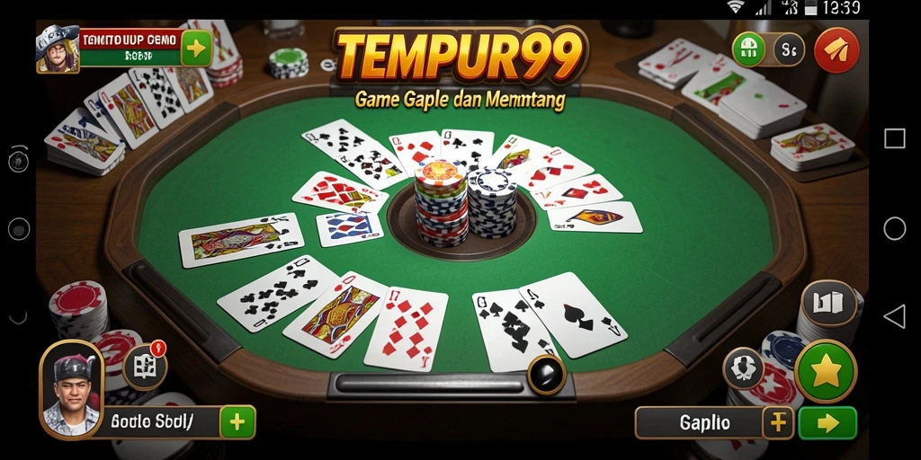 Tampilan gameplay yang menegangkan dalam Gaple.