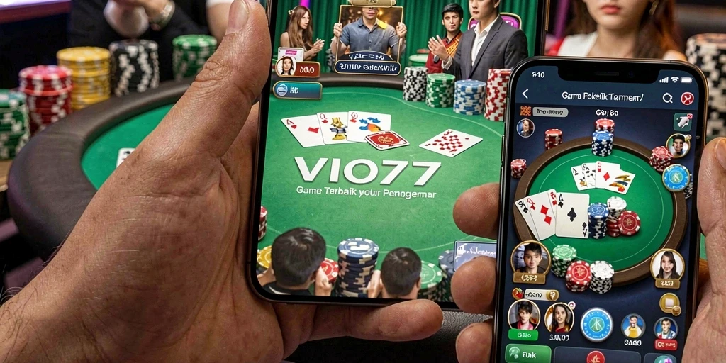 Tampilan interaktif dari permainan Poker di VIO77 yang menegangkan.